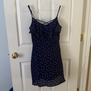 Navy blue polka dot dress
